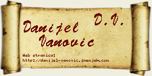 Danijel Vanović vizit kartica